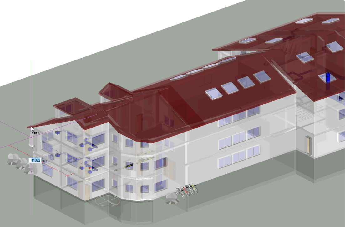 Projekt 3d instalacji wentylacyjnej Model 3D budynku